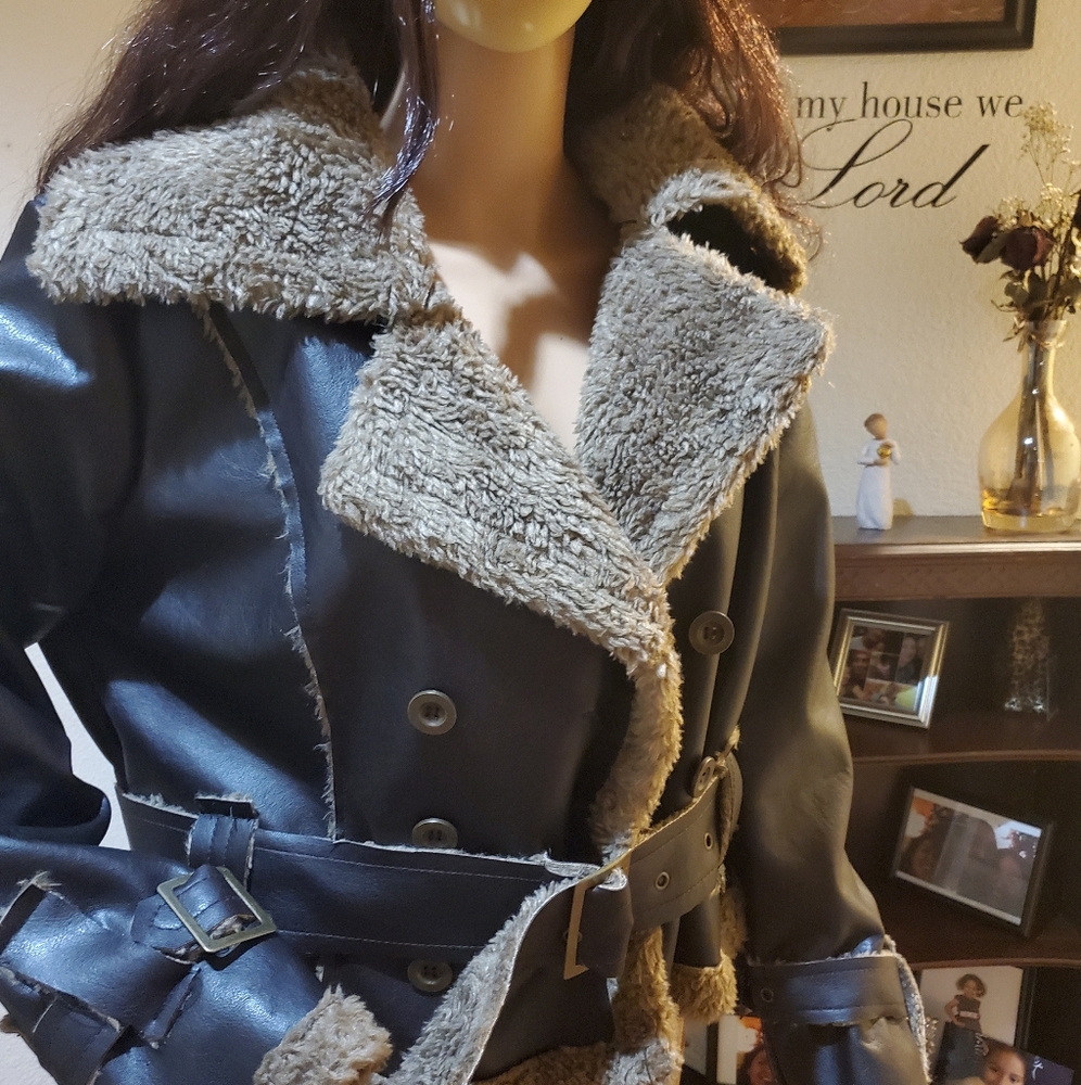 Pleather/fleece jacket